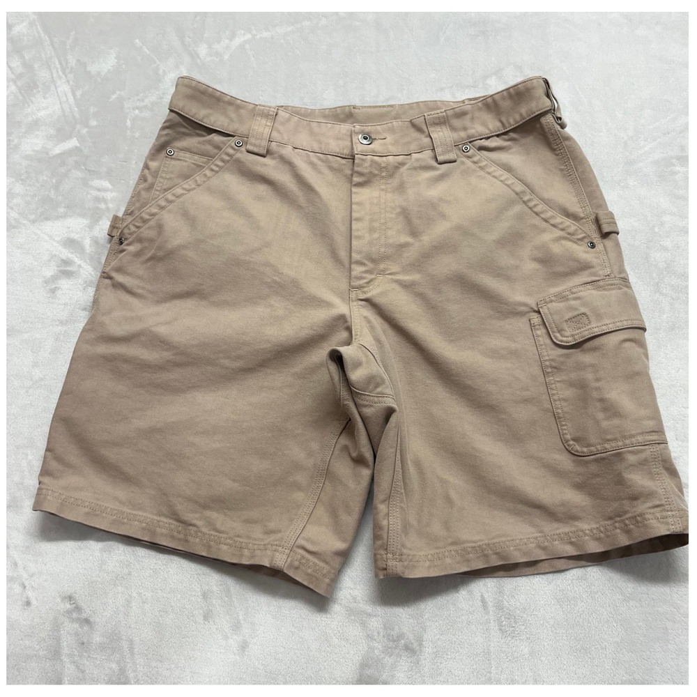Duluth Trading Co Cargo Shorts Men 38 Fit (34)Tan Khaki CoolDry Utility Workwear